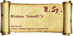 Miskov Szevér névjegykártya